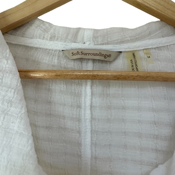 Soft Surroundings White Cotton Lightweight Flowy Dress, Medium - Picture 4 of 10